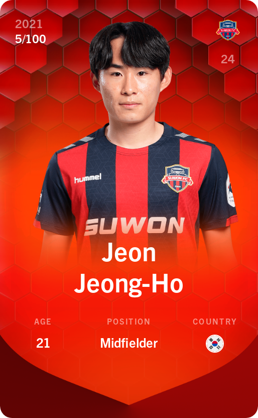 Sorare - Sorare Official - Jeon Jeong-Ho 2021-22 • Rare 5/100 - NFT # 24251666867240635652124759417269196075773536342324951371320410774007857546092