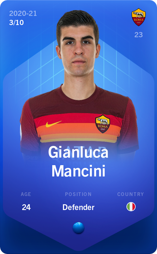 Sorare - Sorare Official - Gianluca Mancini 2020-21 • Super Rare 3/10 - NFT # 16305771243817541934853679931406322770701407329018503869497707660295507435253