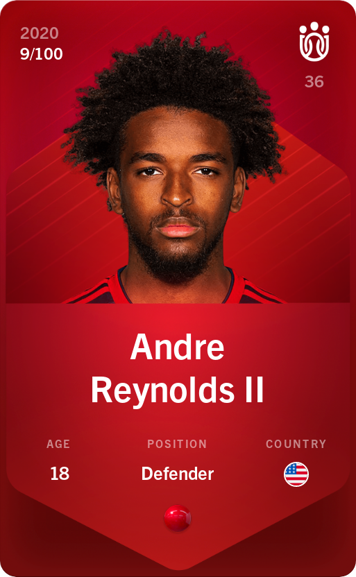 Sorare - Sorare Official - Andre Reynolds II 2020-21 • Rare 9/100 - NFT # 75469245146361448452566953100015701078366244333203810833142889332233323714080