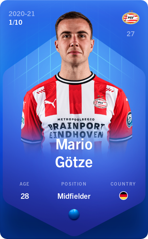 Sorare - Sorare Official - Mario Götze 2020-21 • Super Rare 1/10 - NFT # 53661613405807742417721609205343708985824218102136079743865940197329099289968