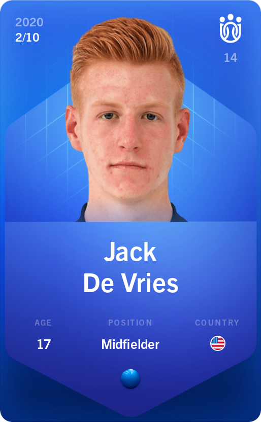 Sorare - Sorare Official - Jack De Vries 2020-21 • Super Rare 2/10 - NFT # 47683070243086741379010829288006285373956632997988597308796024201506127840760