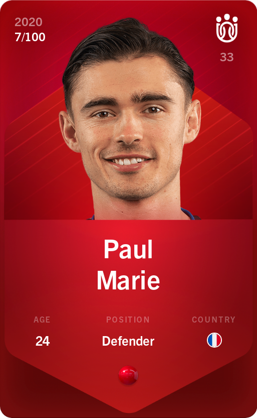 Sorare - Sorare Official - Paul Marie 2020-21 • Rare 7/100 - NFT # 20142230188878024402218603701437093549799241674142375575970139981609257185966