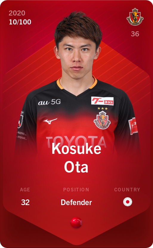 Sorare - Sorare Official - Kosuke Ota 2020-21 • Rare 10/100 - NFT # 74008175552403490705319578727542329408239327434919948904623218366294980714932