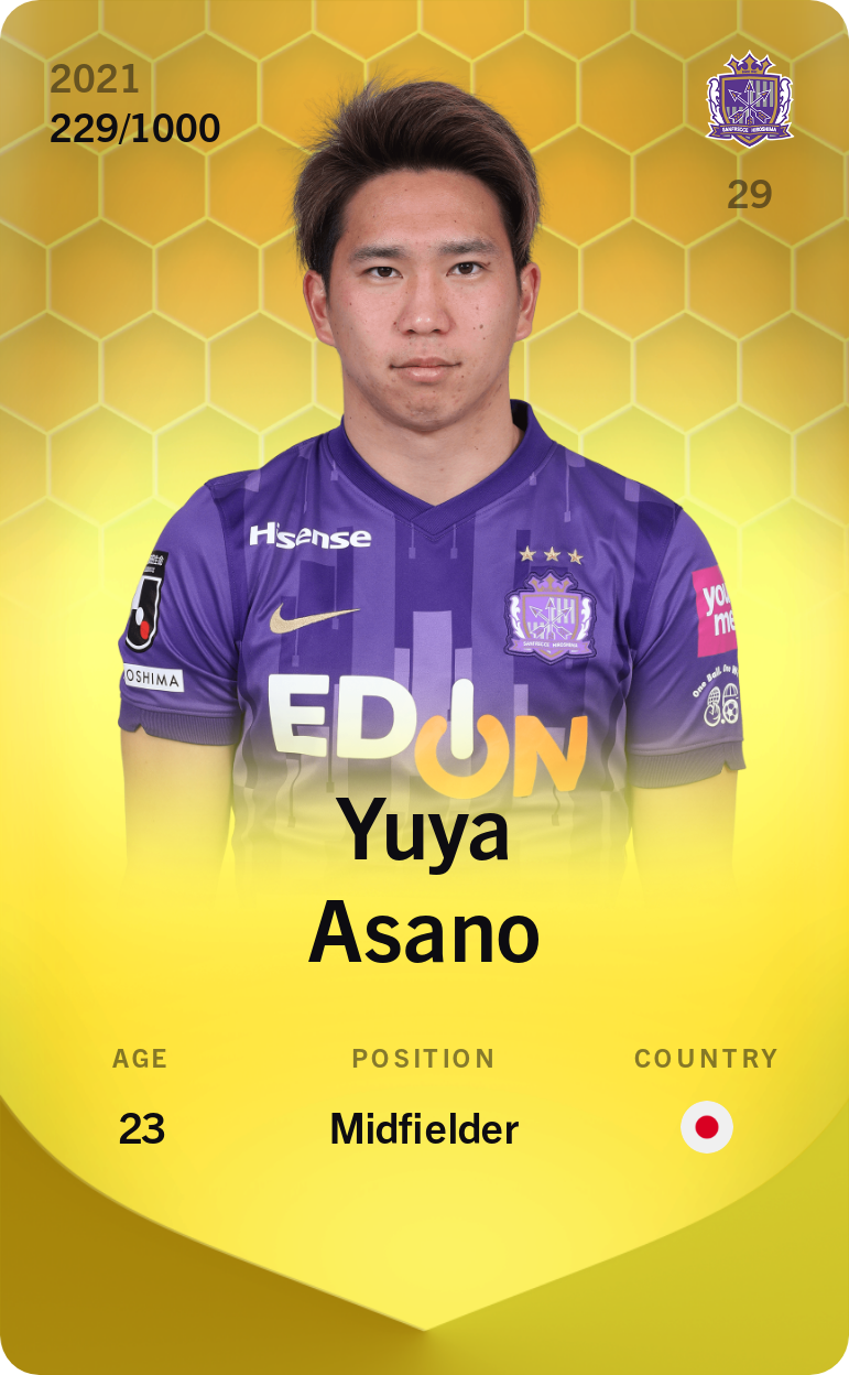 Sorare - Sorare Official - Yuya Asano 2021-22 • Limited 229/1000 - NFT # 91985726369039920987350847881183840276953053813065113301108627092445701305116