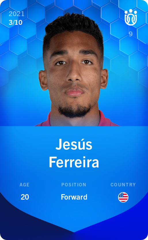 Sorare - Sorare Official - Jesús Ferreira 2021-22 • Super Rare 3/10 - NFT # 110503640731822881399374177157995459368613669851167282868514054124572459540344