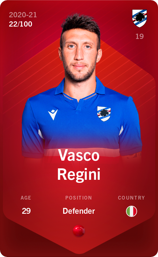 Sorare - Sorare Official - Vasco Regini 2020-21 • Rare 22/100 - NFT # 5585900726518362105573435114304803353065495433742976458317101712995869747134