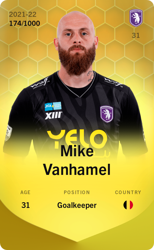 Sorare - Sorare Official - Mike Vanhamel 2021-22 • Limited 174/1000 - NFT # 16833587729763441651109650949199603843735117891758339978231587994146295281827