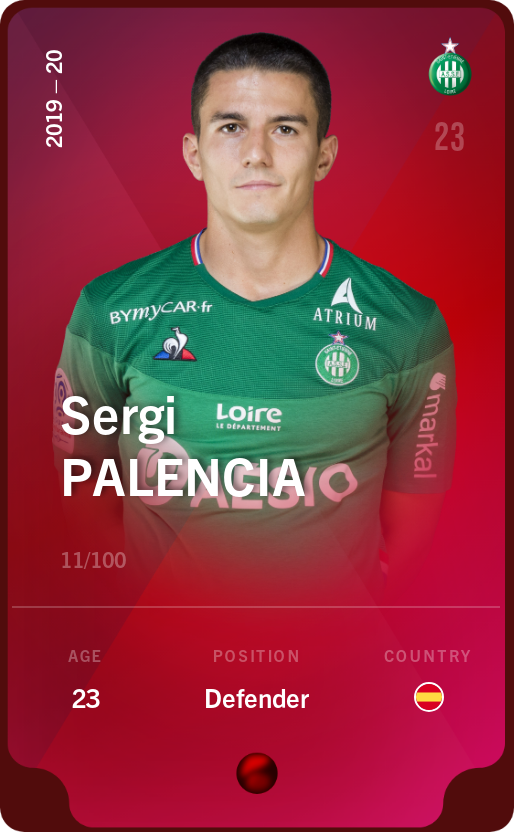 Sorare - Sorare Official - Sergi Palencia 2019-20 • Rare 11/100 - NFT # 63005657706173318233198618965627766288906498440368345826295526819694793656037