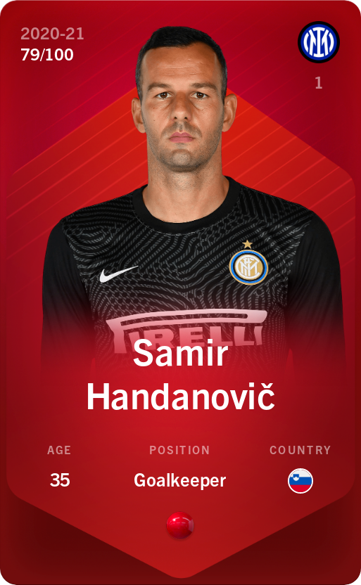 Sorare - Sorare Official - Samir Handanovič 2020-21 • Rare 79/100 - NFT # 83063559164535329715834762656082276115805762874752408741132586333790374623434
