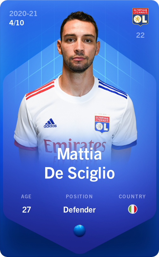 Sorare - Sorare Official - Mattia De Sciglio 2020-21 • Super Rare 4/10 - NFT # 14337760666206044703538900485530670689082341620007339263808581035828921187936