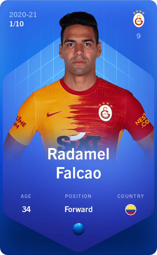 Sorare - Sorare Official - Radamel Falcao 2020-21 • Super Rare 1/10 - NFT # 64749530728513439832277070694703339600707440384746036254888643101945514023692