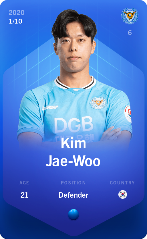 Sorare - Sorare Official - Kim Jae-Woo 2020-21 • Super Rare 1/10 - NFT # 103246198888583774139875773445929085534613857294895891612421614160411297874622