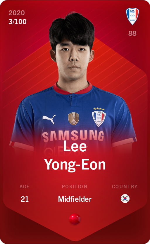 Sorare - Sorare Official - Lee Yong-Eon 2020-21 • Rare 3/100 - NFT # 35549494792140859549996099284843069517255738706149533355700605159601024909842