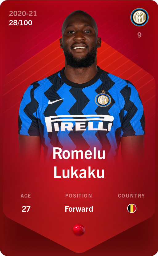 Sorare - Sorare Official - Romelu Lukaku 2020-21 • Rare 28/100 - NFT # 11938154007762175517601930091057172763555939035004685746896942032350055866748