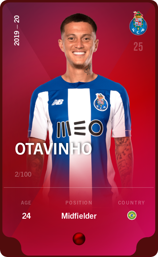 Sorare - Sorare Official - Otavinho 2019-20 • Rare 2/100 - NFT # 35583490794005411359178196543492707036819965425436294781186071889066206034246