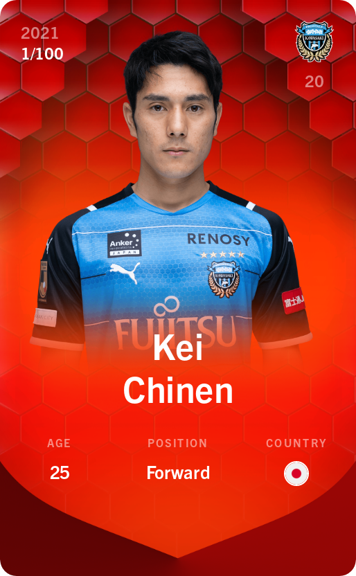 Sorare - Sorare Official - Kei Chinen 2021-22 • Rare 1/100 - NFT # 69879506802771349708752809830635065385768010575115585295540747864040804536381