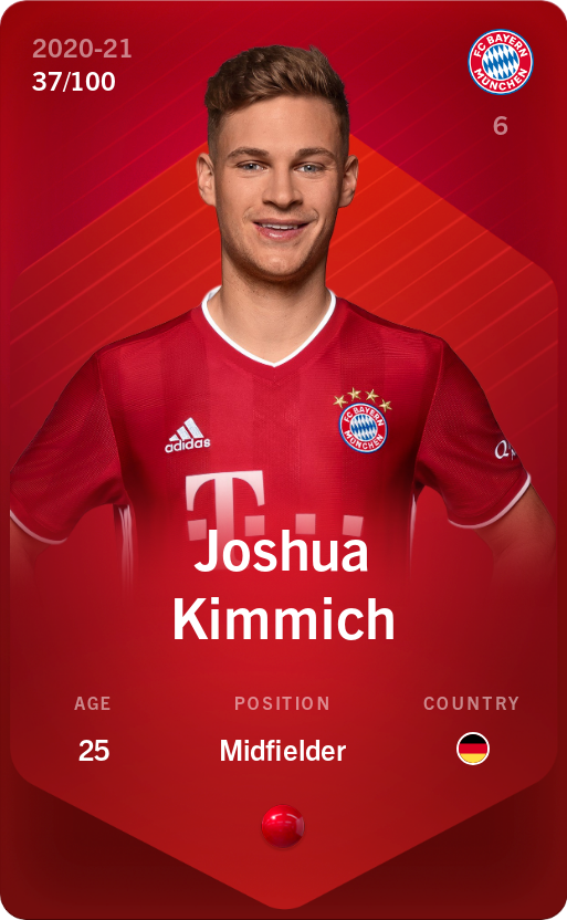 Sorare - Sorare Official - Joshua Kimmich 2020-21 • Rare 37/100 - NFT # 37020398171796435113051691022141704497534116973136482258541362009861627705198