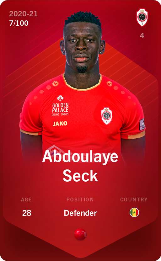 Sorare - Sorare Official - Abdoulaye Seck 2020-21 • Rare 7/100 - NFT # 38597759512040021942399919387776956031162598891061367025356773148077189185572