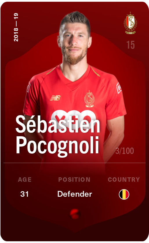 Sorare - Sorare Official - Sébastien Pocognoli 2018-19 • Rare 3/100 - NFT # 30945252630514051860997915225290674993749526886503869915150424066046053590946