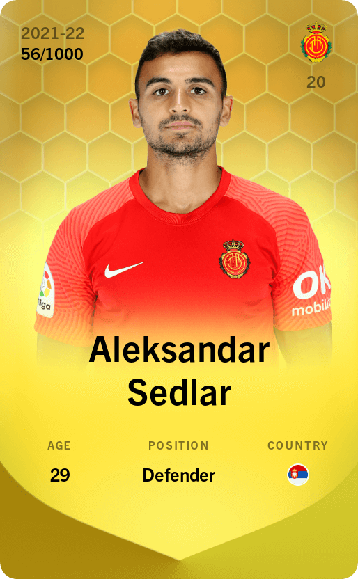 Aleksandar Sedlar 2021-22 • Limited 56/1000