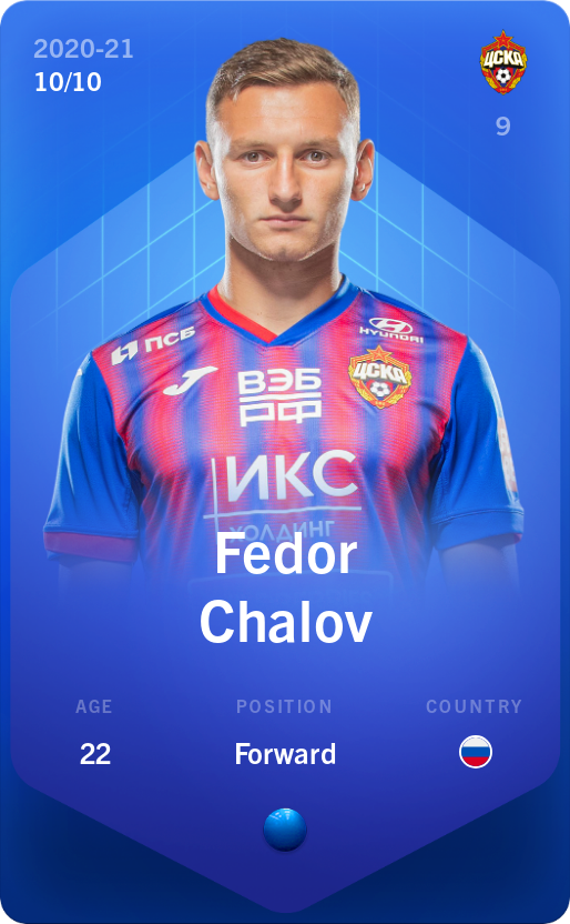 Sorare - Sorare Official - Fedor Chalov 2020-21 • Super Rare 10/10 - NFT # 31906395559728038887673666388677670193552552748193818367584575417323977230103