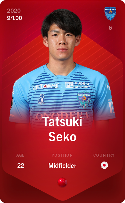 Sorare - Sorare Official - Tatsuki Seko 2020-21 • Rare 9/100 - NFT # 60269725986007960967104062415407205529633371774479301015828947640189541876696