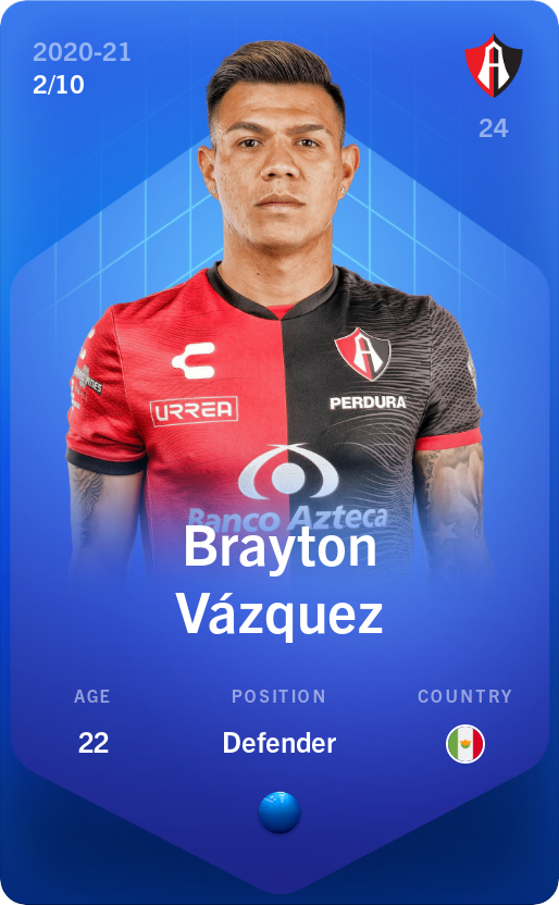 Sorare - Sorare Official - Brayton Vázquez 2020-21 • Super Rare 2/10 - NFT # 37614435774933023528210534403750260654975534196788998995480076468285081375081