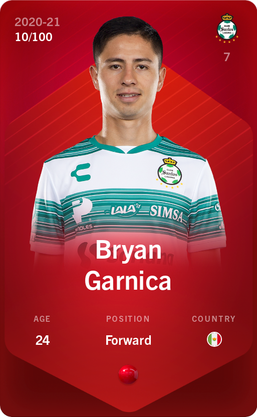 Sorare - Sorare Official - Bryan Garnica 2020-21 • Rare 10/100 - NFT # 76688889028398457843363121769660002682137547473684994296127936222933763051605
