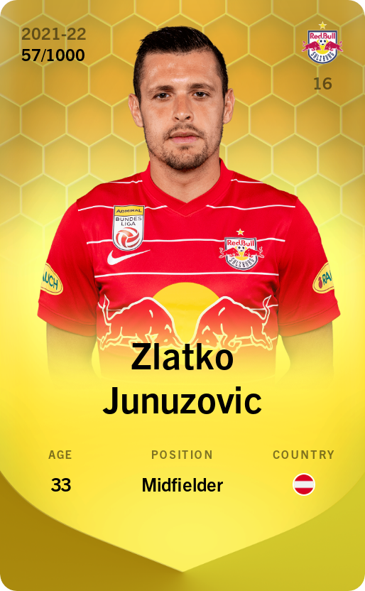 Sorare - Sorare Official - Zlatko Junuzovic 2021-22 • Limited 57/1000 - NFT # 15883805365238407477487935681157866726634010692475665976381255685387342035505