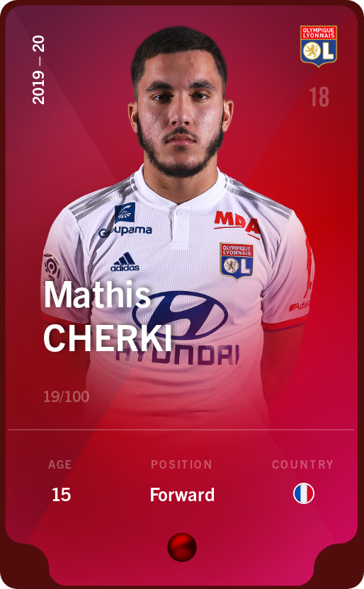 Sorare - Sorare Official - Mathis Cherki 2019-20 • Rare 19/100 - NFT # 69256281878223480339896489232554533194486910309370476514477956516841267120123
