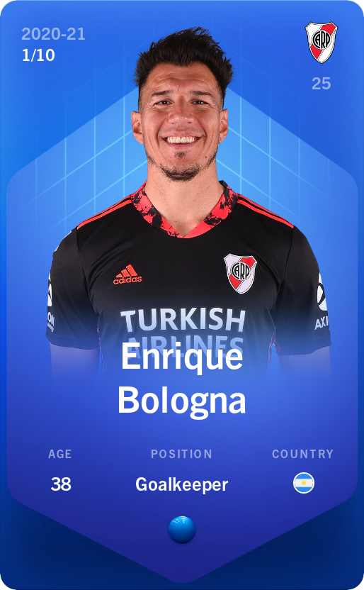 Sorare - Sorare Official - Enrique Bologna 2020-21 • Super Rare 1/10 - NFT # 52233724028828710198133710316141047254157524919928026158761620838146245184659