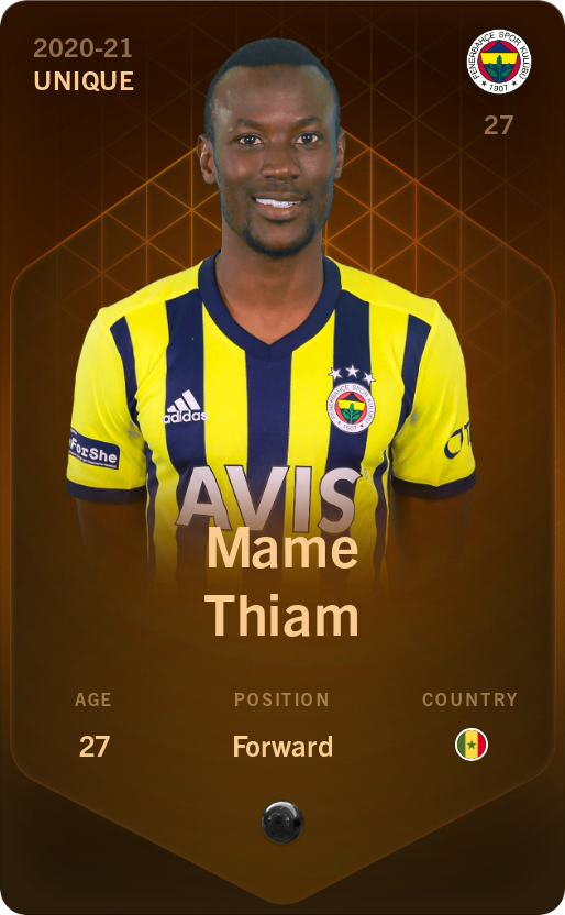 Sorare - Sorare Official - Mame Thiam 2020-21 • Unique - NFT # 26336753966535207144592327431417513793431014272037565483502053407657244117318