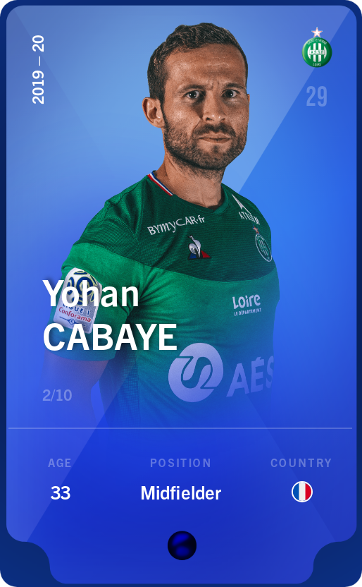 Sorare - Sorare Official - Yohan Cabaye 2019-20 • Super Rare 2/10 - NFT # 94385204546240378494133998488373443135607541540745258286663186403795126262040