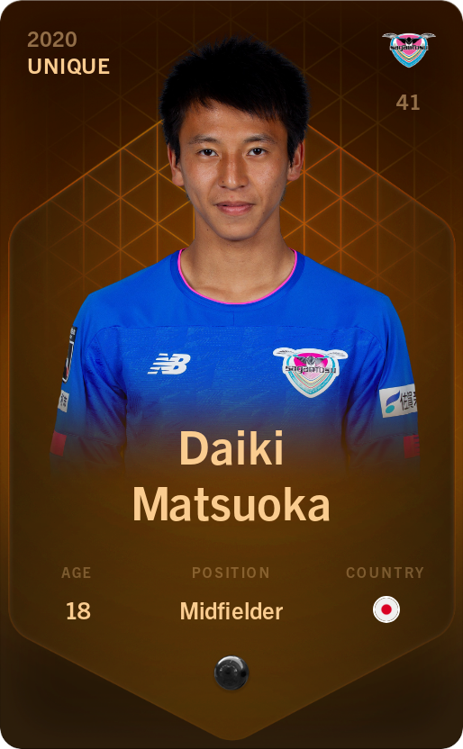 Sorare - Sorare Official - Daiki Matsuoka 2020-21 • Unique - NFT # 56758276570736041682090753654783323732464583609120449286994506675072437381356