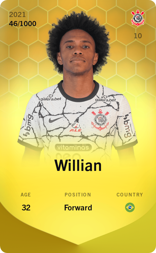 Sorare - Sorare Official - Willian 2021-22 • Limited 46/1000 - NFT # 59194362426089685586674416983430193943409360839134598875597732665692889175849