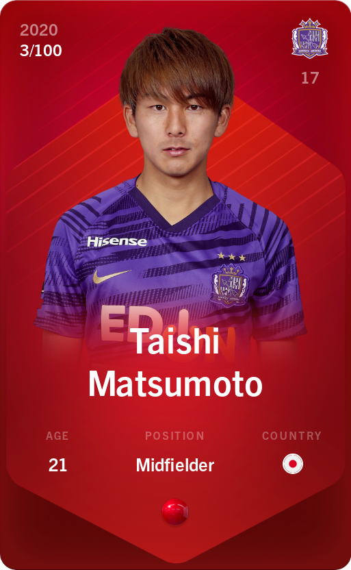 Sorare - Sorare Official - Taishi Matsumoto 2020-21 • Rare 3/100 - NFT # 17470497097003478521164668918405619785076343911012082617513911710130715962009