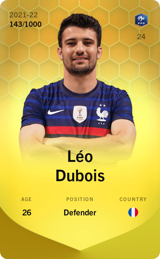 Sorare - Sorare Official - Léo Dubois 2021-22 • Limited 143/1000 - NFT # 26386413178255982442507288336375630043033317555069526527640862357142081628541