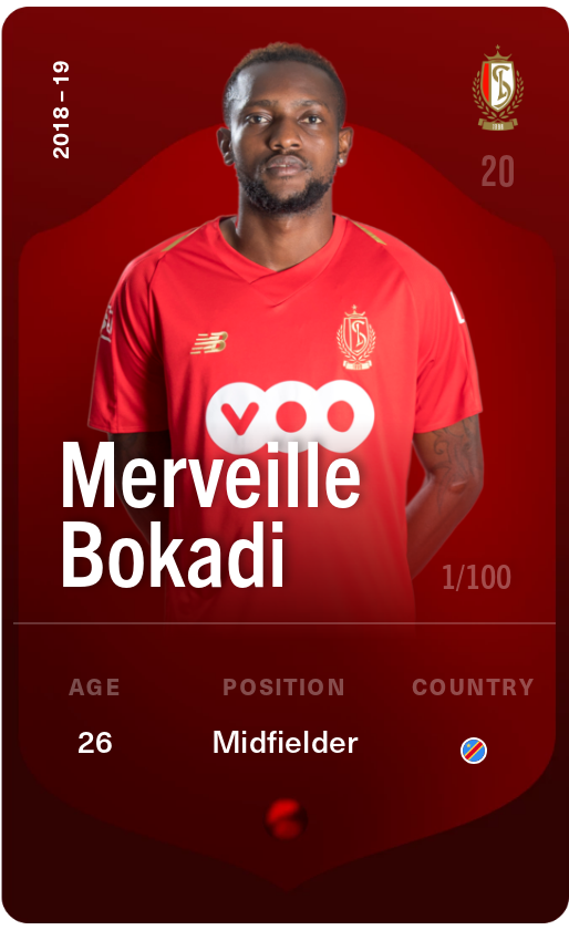 Sorare - Sorare Official - Merveille Bokadi 2018-19 • Rare 1/100 - NFT # 20365384194877671612292403343414349871971392793880203607611362829582007571207