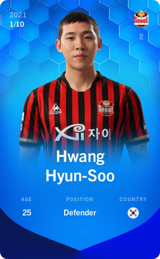 Sorare - Sorare Official - Hwang Hyun-Soo 2021-22 • Super Rare 1/10 - NFT # 81697520658308213552114659364261174501192814399346393902080770385376704269478