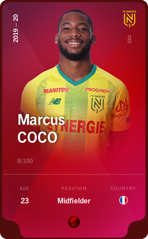 Sorare - Sorare Official - Marcus Coco 2019-20 • Rare 8/100 - NFT # 84936015657854733840342935740786340428597546282818041090335641012413502767240
