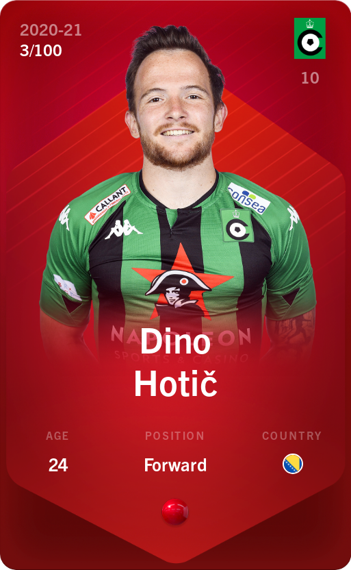 Sorare - Sorare Official - Dino Hotič 2020-21 • Rare 3/100 - NFT # 85537247467982453685312184620296557548159234969573142135365864406233193561500