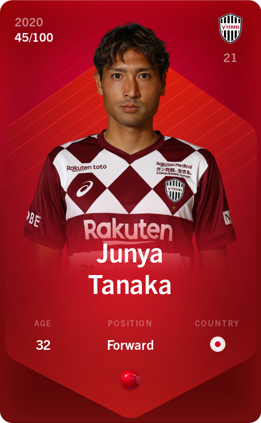 Sorare - Sorare Official - Junya Tanaka 2020-21 • Rare 45/100 - NFT # 44501069169494675240955371506116541630367903505621643315852054546094548099338