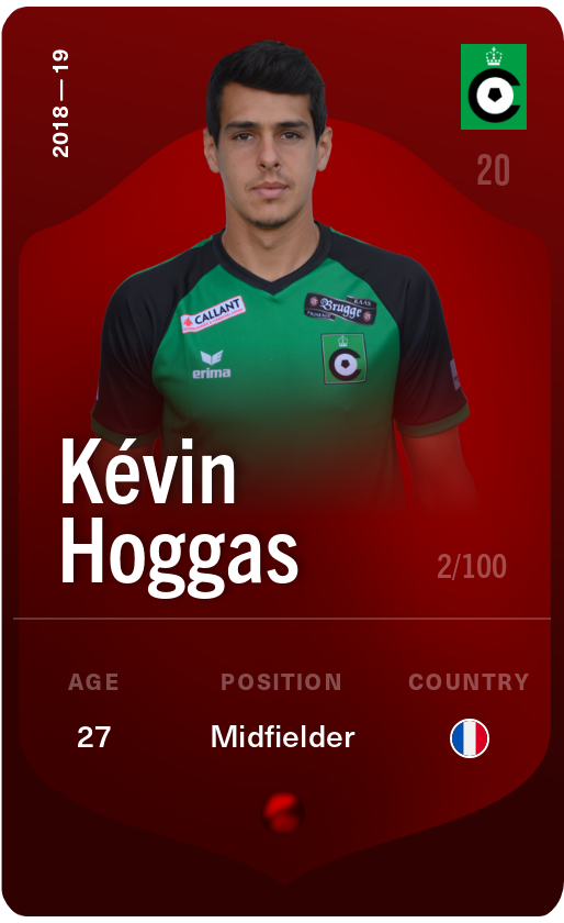 Sorare - Sorare Official - Kévin Hoggas 2018-19 • Rare 2/100 - NFT # 18802057367611902013384967663701371683125330141349983957828026393339301338439