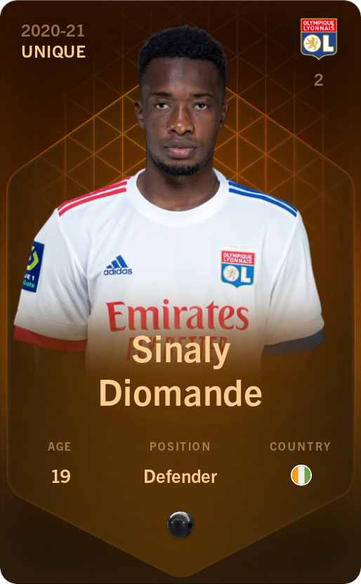 Sorare - Sorare Official - Sinaly Diomande 2020-21 • Unique - NFT # 72640804044681379537561694493876201666034268499142573218171781932526624529157