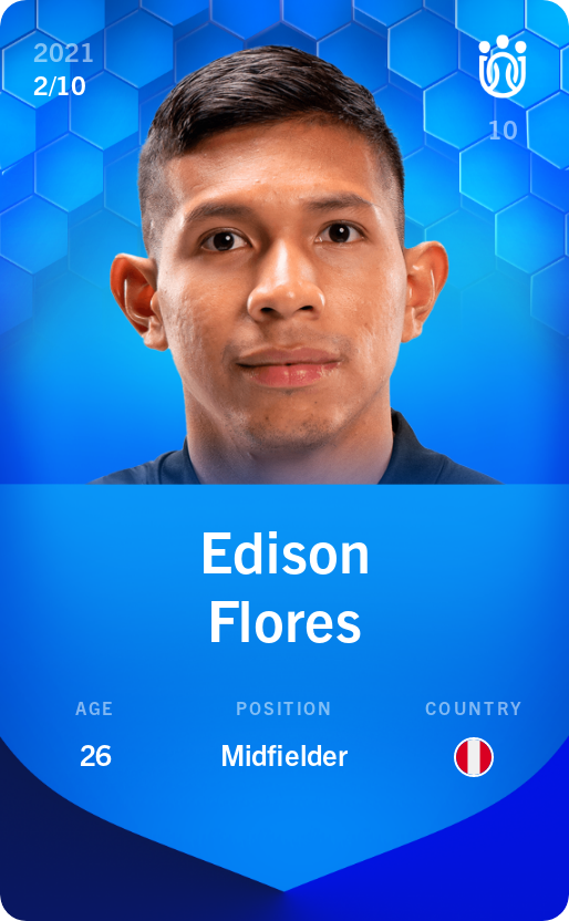 Sorare - Sorare Official - Edison Flores 2021-22 • Super Rare 2/10 - NFT # 54245626222931943965294246626660753180586145227225168902838856082723860651510
