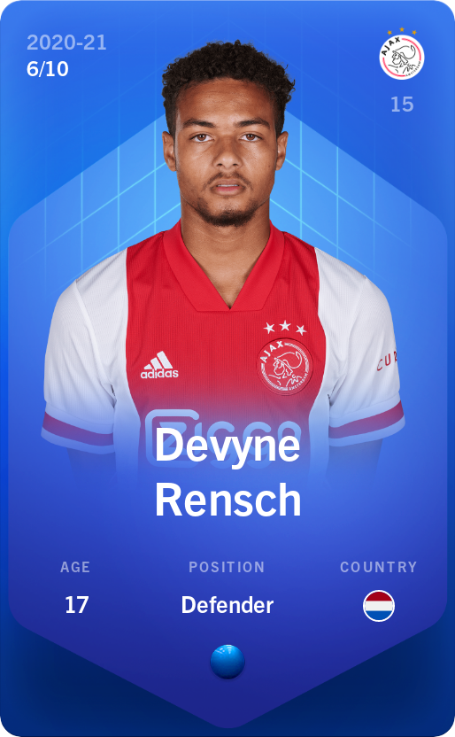 Sorare - Sorare Official - Devyne Rensch 2020-21 • Super Rare 6/10 - NFT # 27701478309509552767567863615611082604746252122771650951283012000971836516162