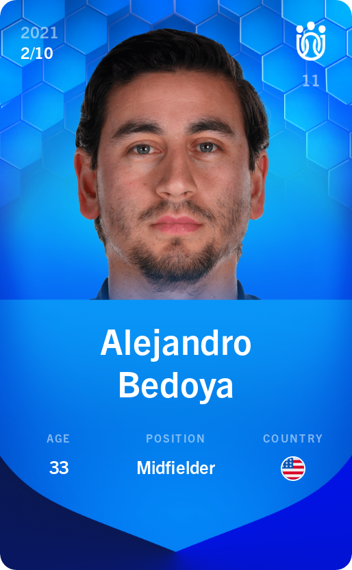 Sorare - Sorare Official - Alejandro Bedoya 2021-22 • Super Rare 2/10 - NFT # 31543861650672633703141413438538020816710242113502653674232515011743645330230