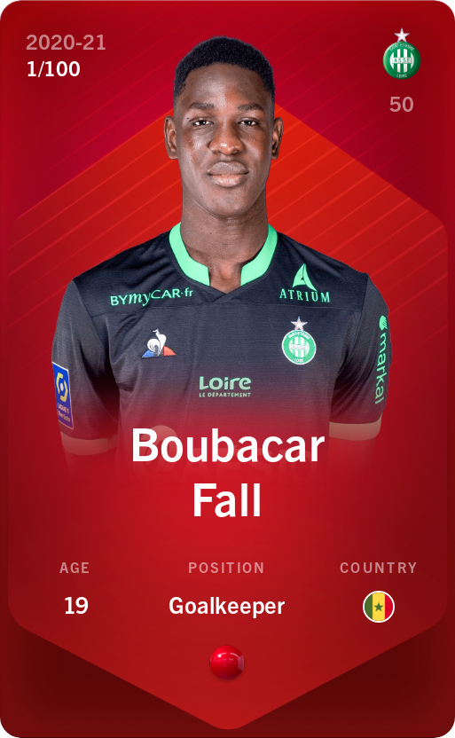 Sorare - Sorare Official - Boubacar Fall 2020-21 • Rare 1/100 - NFT # 76229047632272910038997889154604287456240181840307204075639957780794803091287