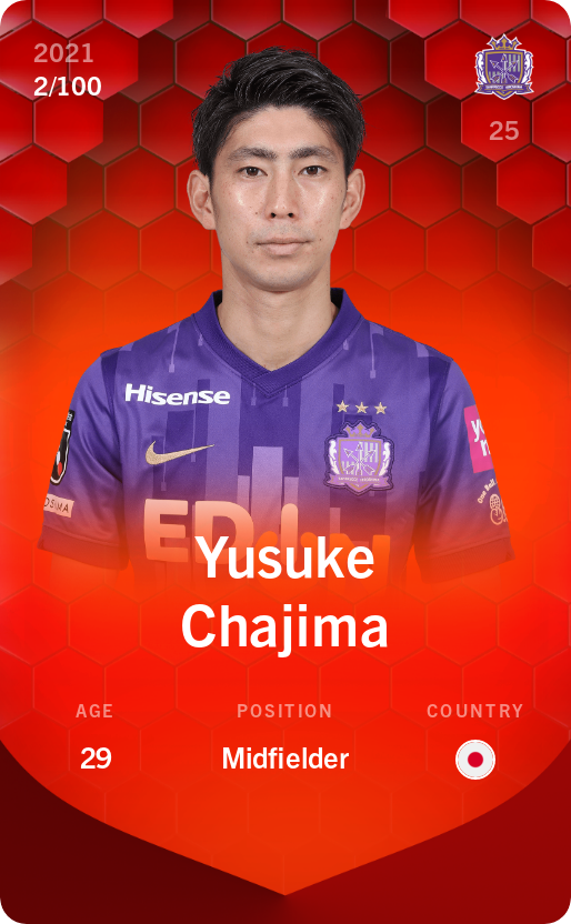 Sorare - Sorare Official - Yusuke Chajima 2021-22 • Rare 2/100 - NFT # 36240979355284145759548146294864984671582479972656371615761360457545870514362