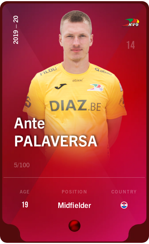 Sorare - Sorare Official - Ante Palaversa 2019-20 • Rare 5/100 - NFT # 7251006330643500725107975113436376624835049085660198763789918885857398024644
